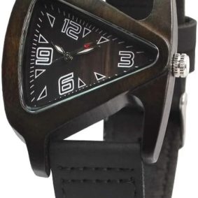 Watch with Leather Strap Quartz  Red Wooden Watches